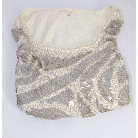 Coldwater Creek Sequin Tank Top Women's M Beige Gray Boho Minimalist Casual - Picture 10 of 13